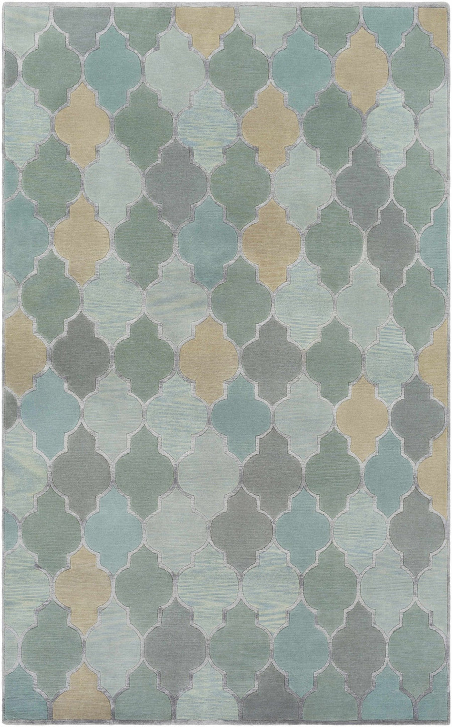 Eads Modern Style Blue And Green Hand Knotted Area Rug - The Rug Decor