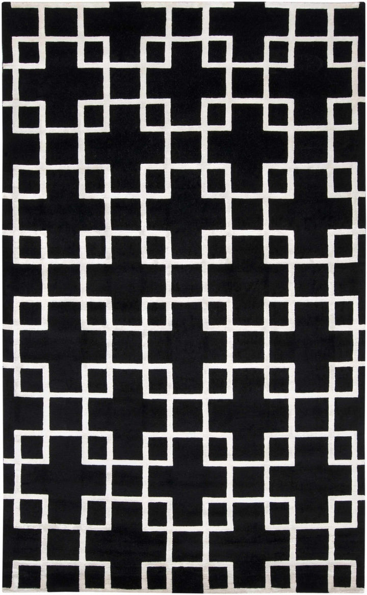 Eaglescliffe Contemporary Geometrical Black And White Area Rug - The Rug Decor