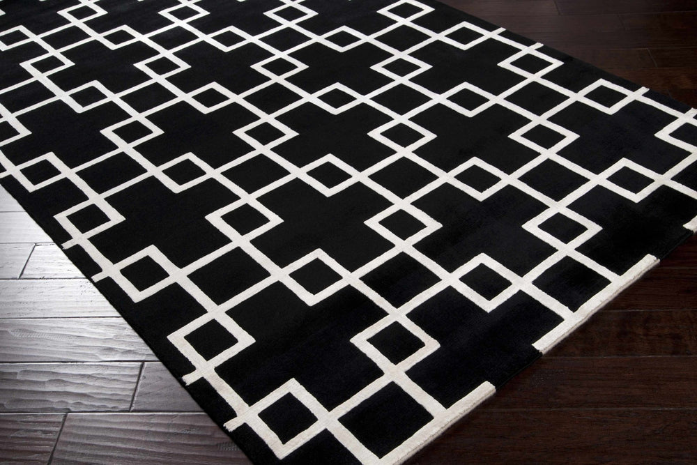 Eaglescliffe Contemporary Geometrical Black And White Area Rug - The Rug Decor