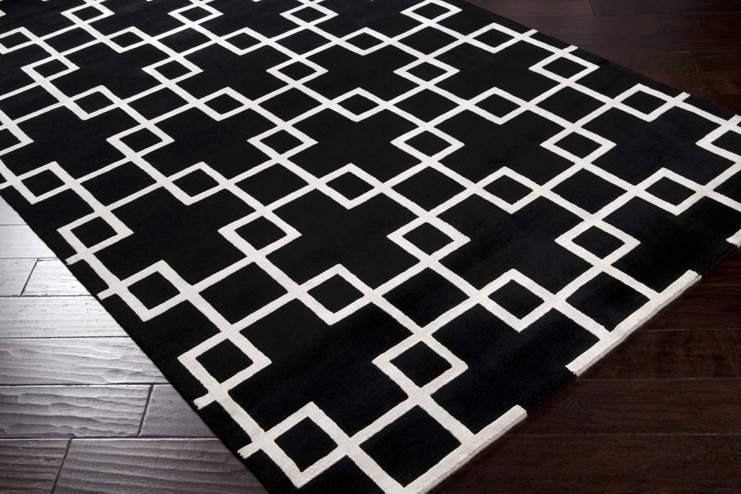 Eaglescliffe Contemporary Geometrical Black And White Area Rug - The Rug Decor