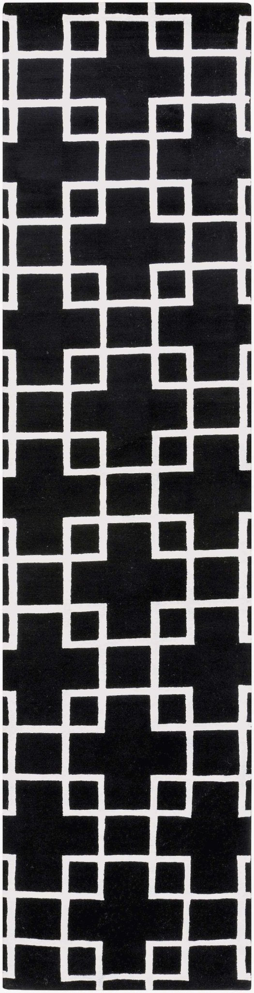 Eaglescliffe Contemporary Geometrical Black And White Area Rug - The Rug Decor