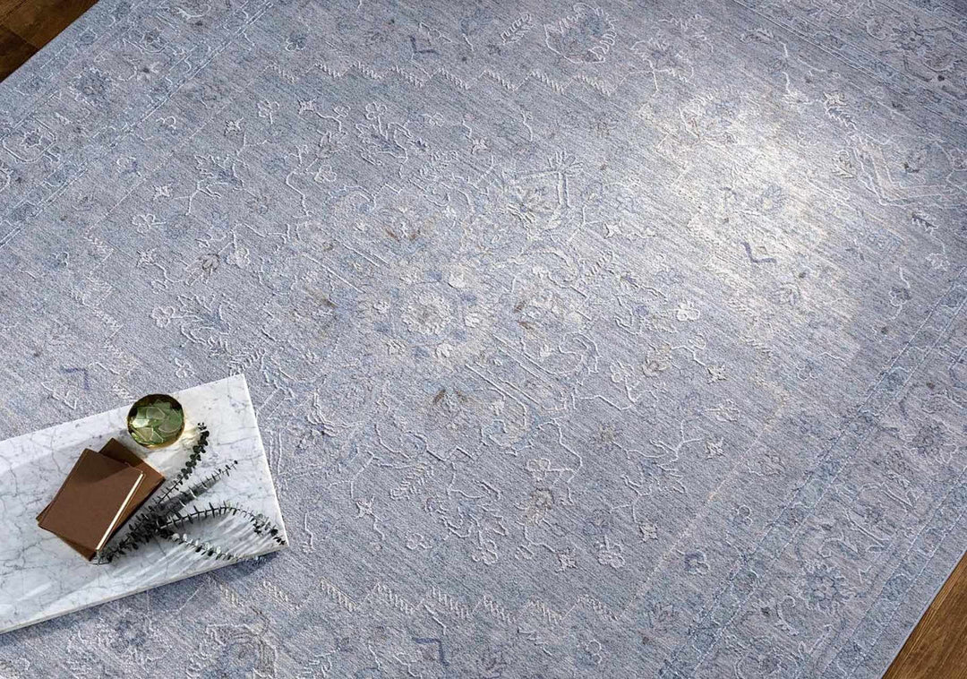 Earlsfield Traditional Medallion Design Blue Area Rug - The Rug Decor