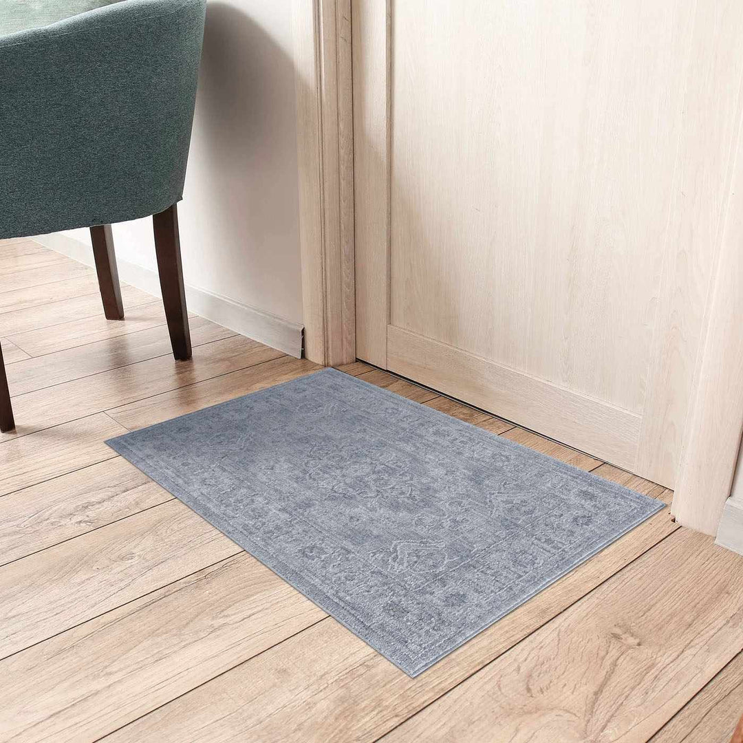 Earlsfield Traditional Medallion Design Blue Area Rug - The Rug Decor