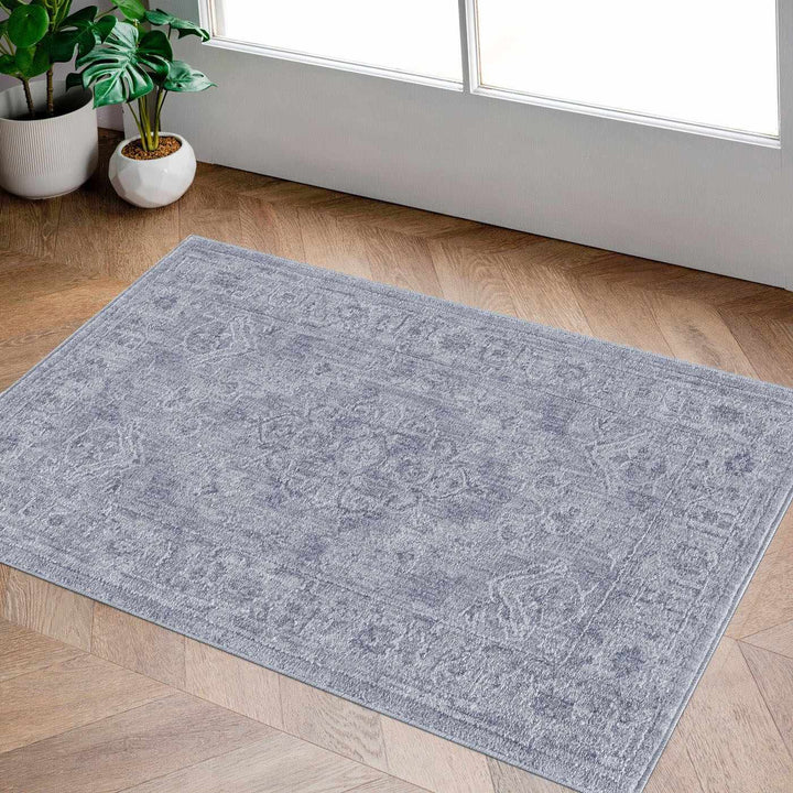 Earlsfield Traditional Medallion Design Blue Area Rug - The Rug Decor