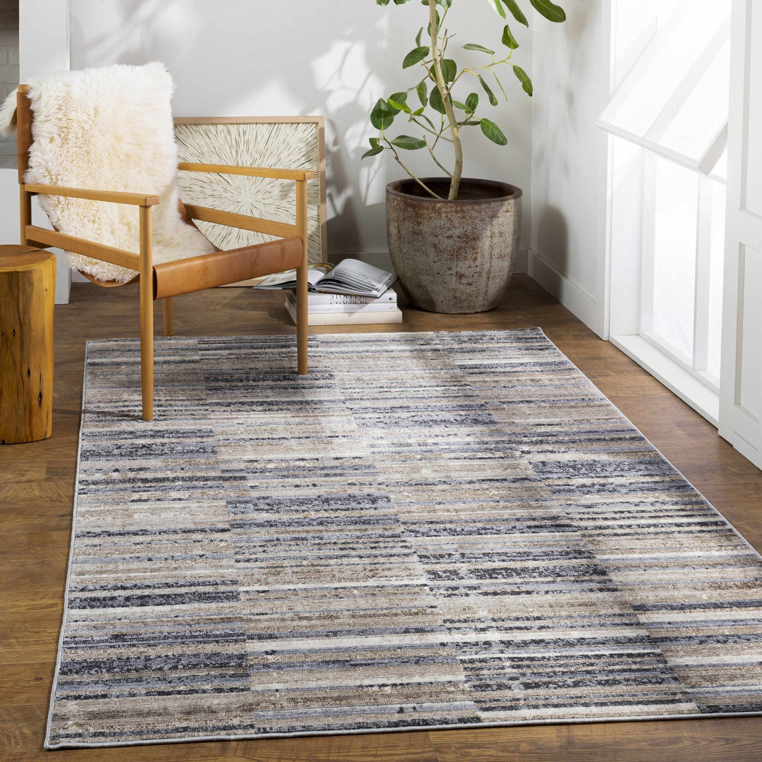 Eastlakes Contemporary Abstract Gray And Beige Area Rug - The Rug Decor