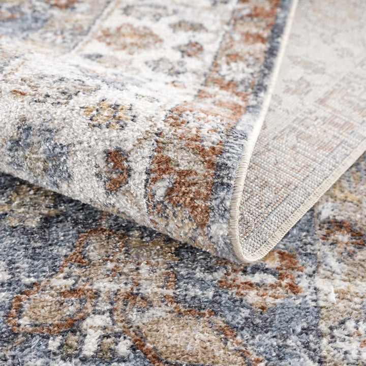Ebbe Traditional Style Ivory And Gray Washable Rug - The Rug Decor