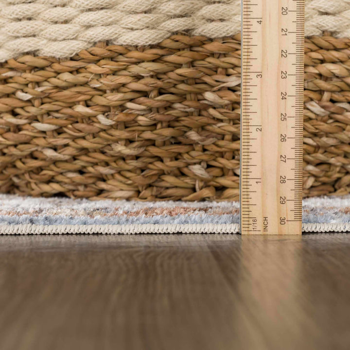 Ebbe Traditional Style Ivory And Gray Washable Rug - The Rug Decor