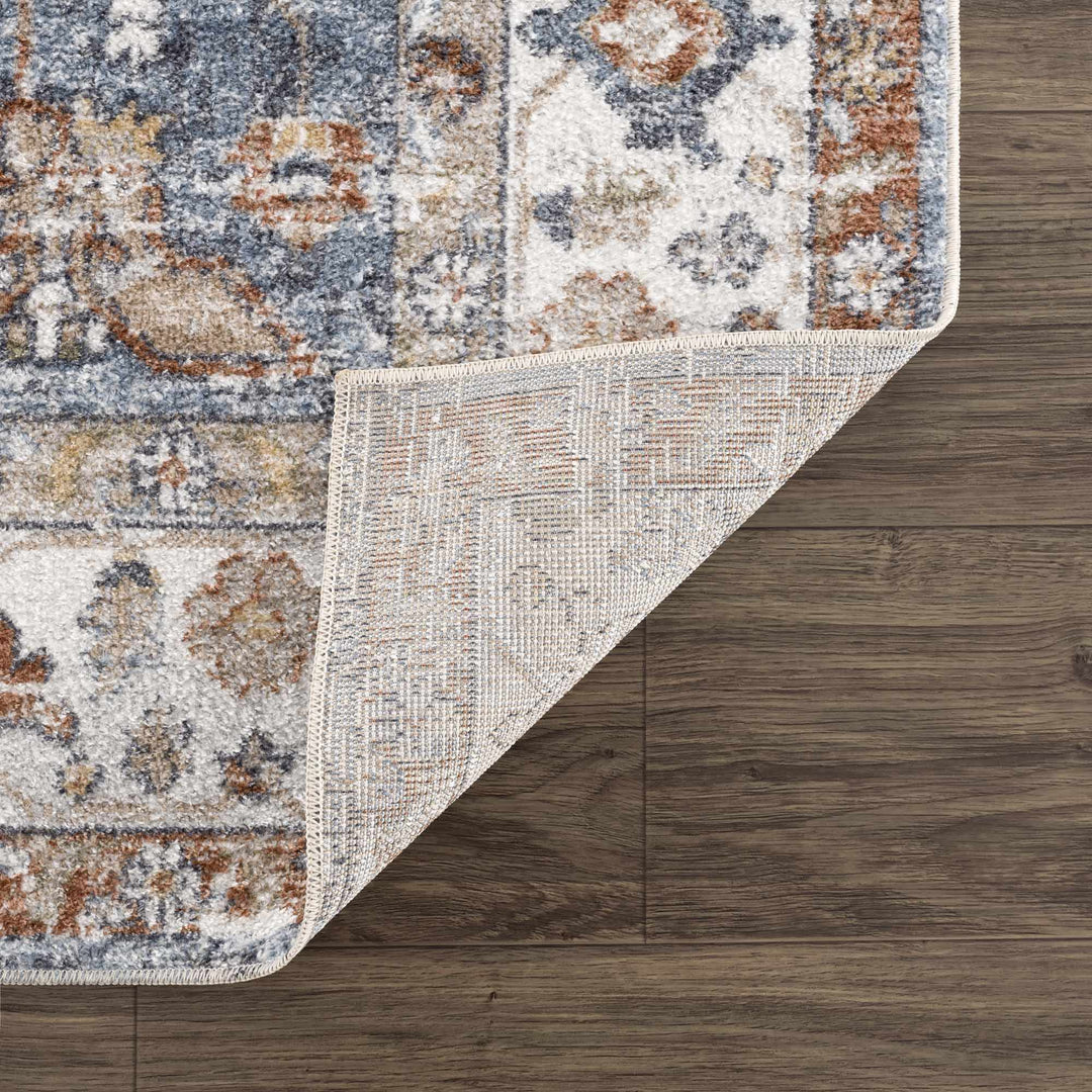 Ebbe Traditional Style Ivory And Gray Washable Rug - The Rug Decor