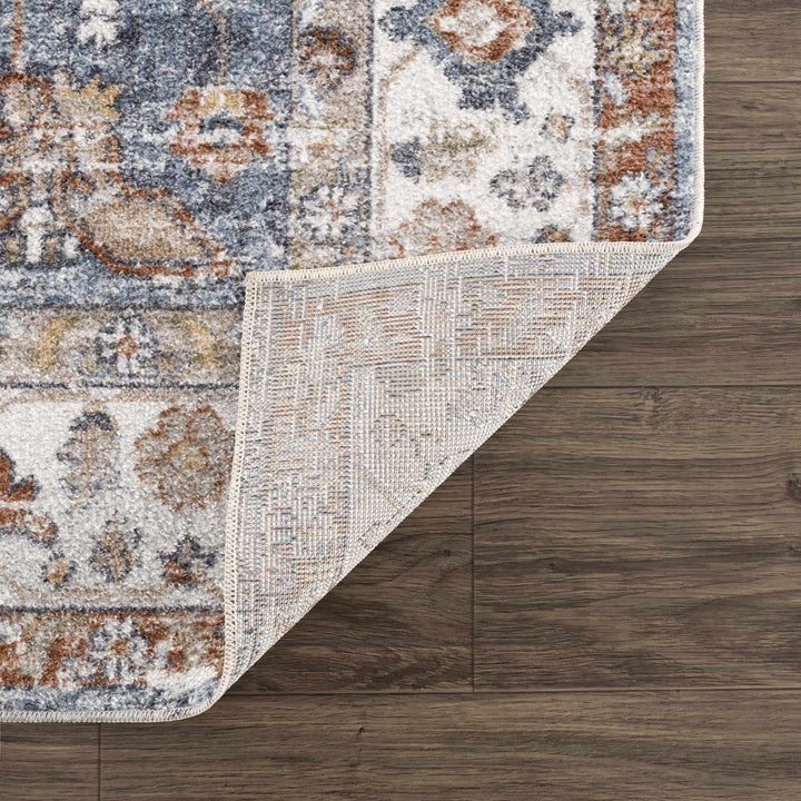 Ebbe Traditional Style Ivory And Gray Washable Rug - The Rug Decor