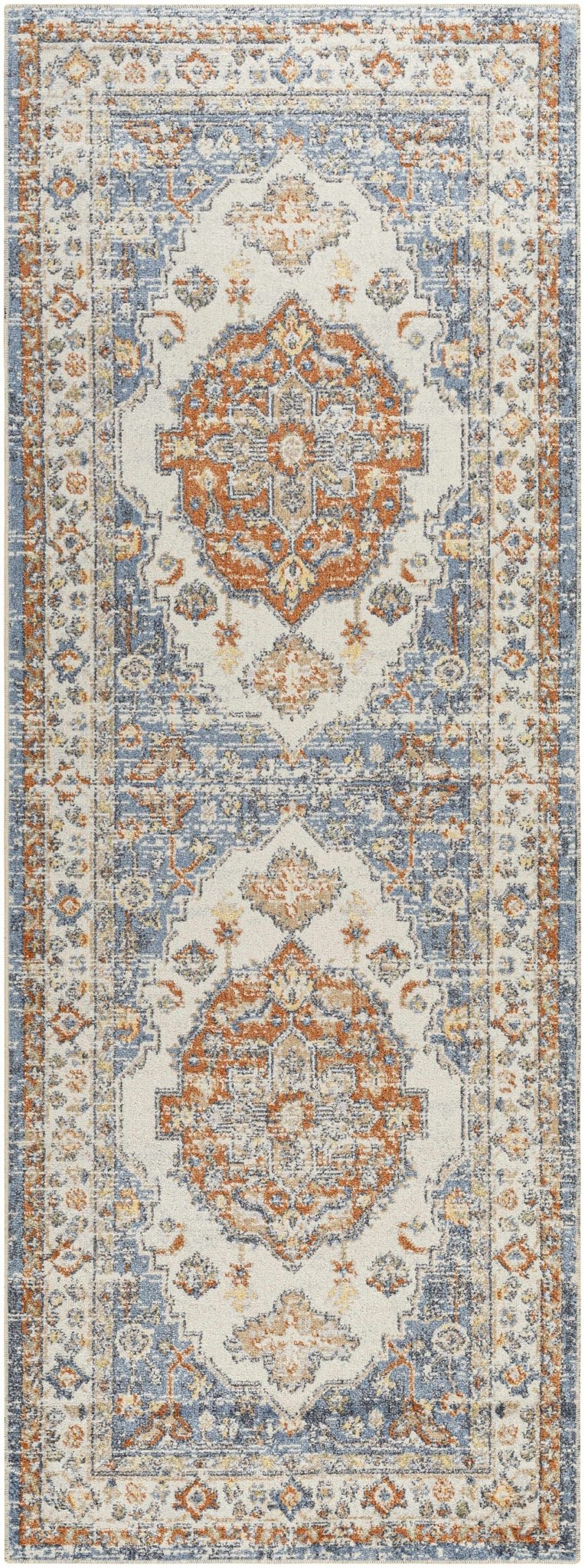 Ebbe Traditional Style Ivory And Gray Washable Rug - The Rug Decor