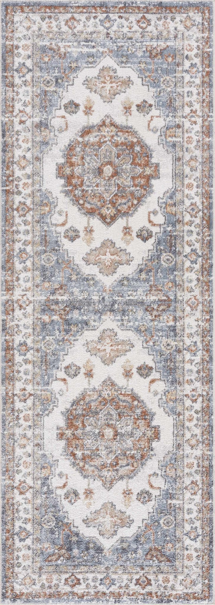 Ebbe Traditional Style Ivory And Gray Washable Rug - The Rug Decor