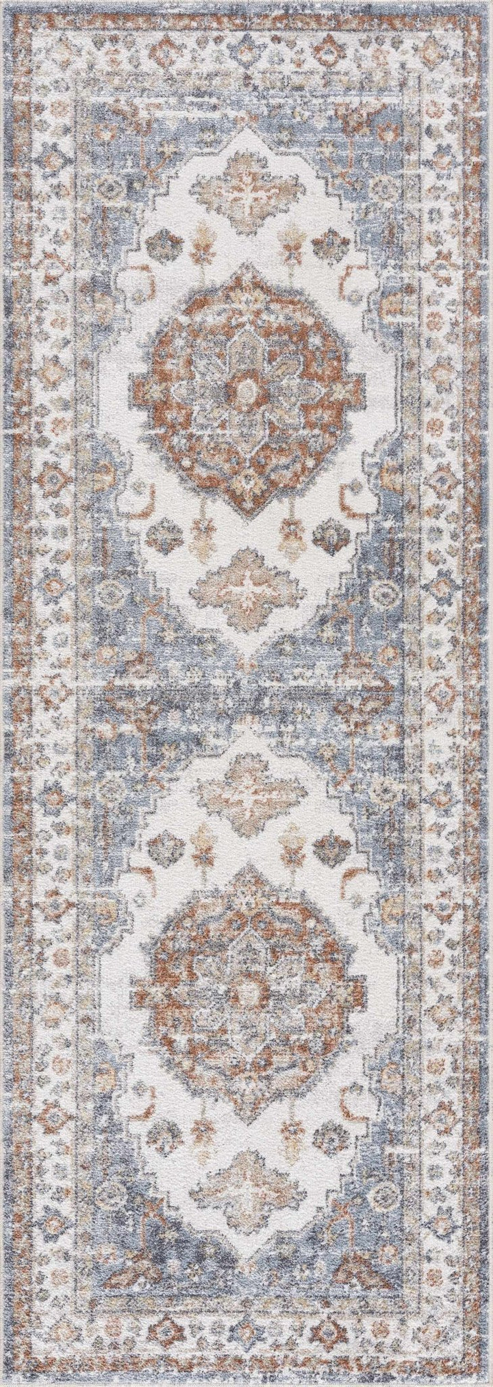 Ebbe Traditional Style Ivory And Gray Washable Rug - The Rug Decor