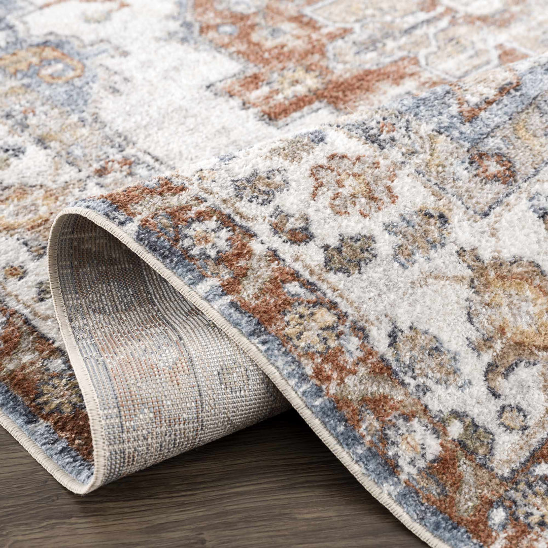 Ebbe Traditional Style Ivory And Gray Washable Rug - The Rug Decor