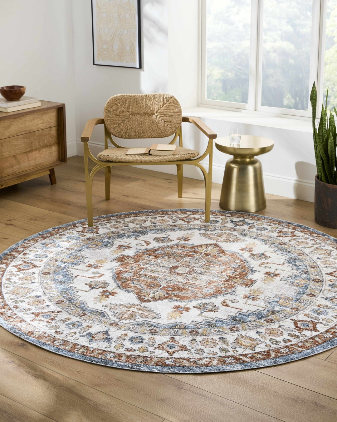 Ebbe Traditional Style Ivory And Gray Washable Rug - The Rug Decor