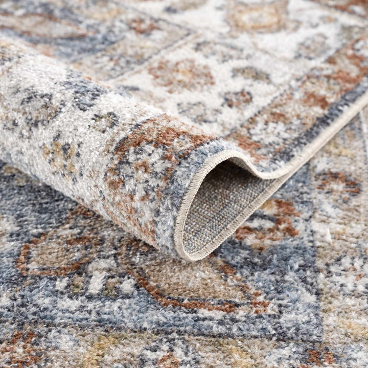 Ebbe Traditional Style Ivory And Gray Washable Rug - The Rug Decor