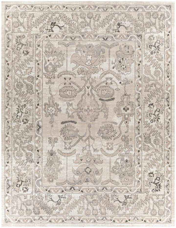 Eckelson Traditional Style Beige And Gray Area Rug Area Rug