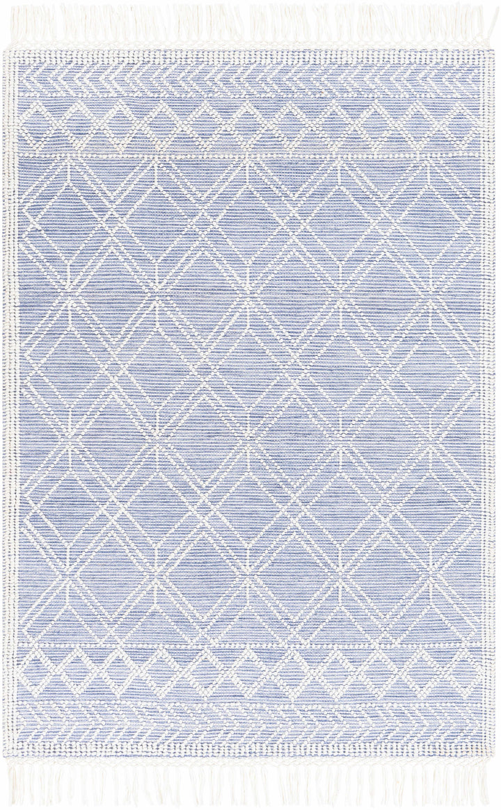 Kipp Modern Geometric Design Blue Hand Woven Rug