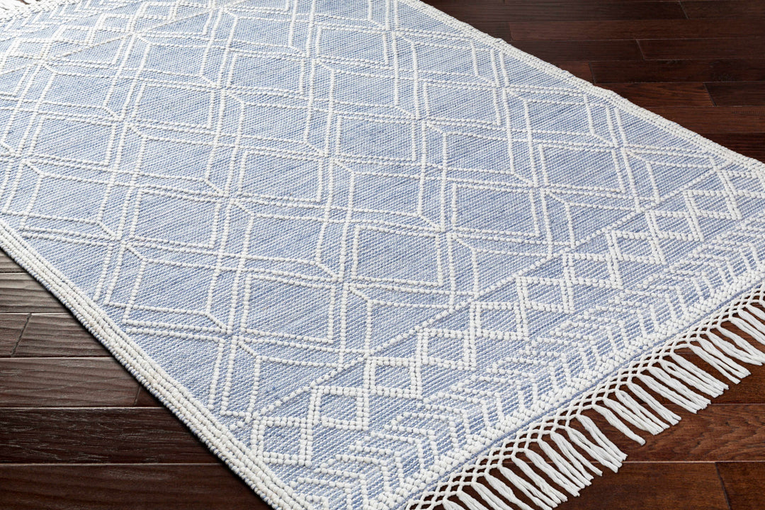 Kipp Modern Geometric Design Blue Hand Woven Rug