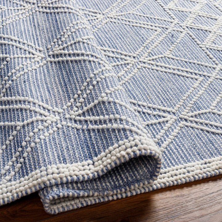 Kipp Modern Geometric Design Blue Hand Woven Rug