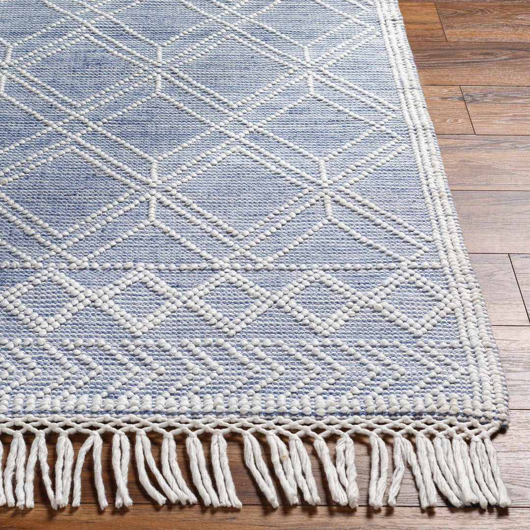 Kipp Modern Geometric Design Blue Hand Woven Rug