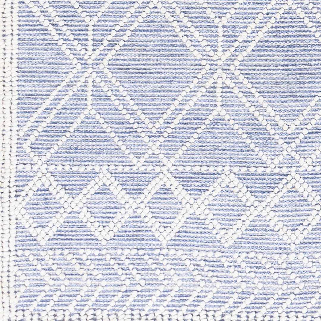 Kipp Modern Geometric Design Blue Hand Woven Rug