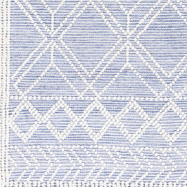 Kipp Modern Geometric Design Blue Hand Woven Rug