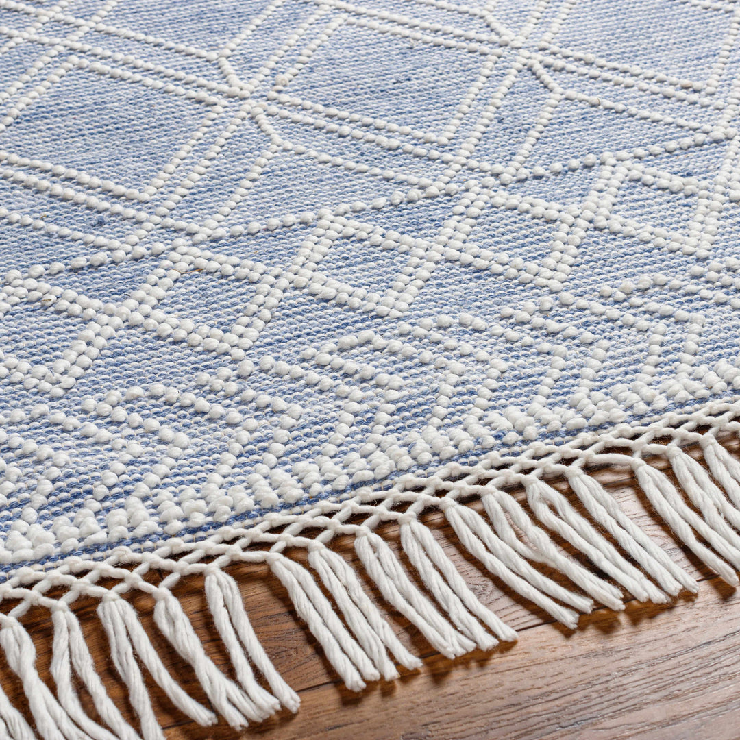 Kipp Modern Geometric Design Blue Hand Woven Rug