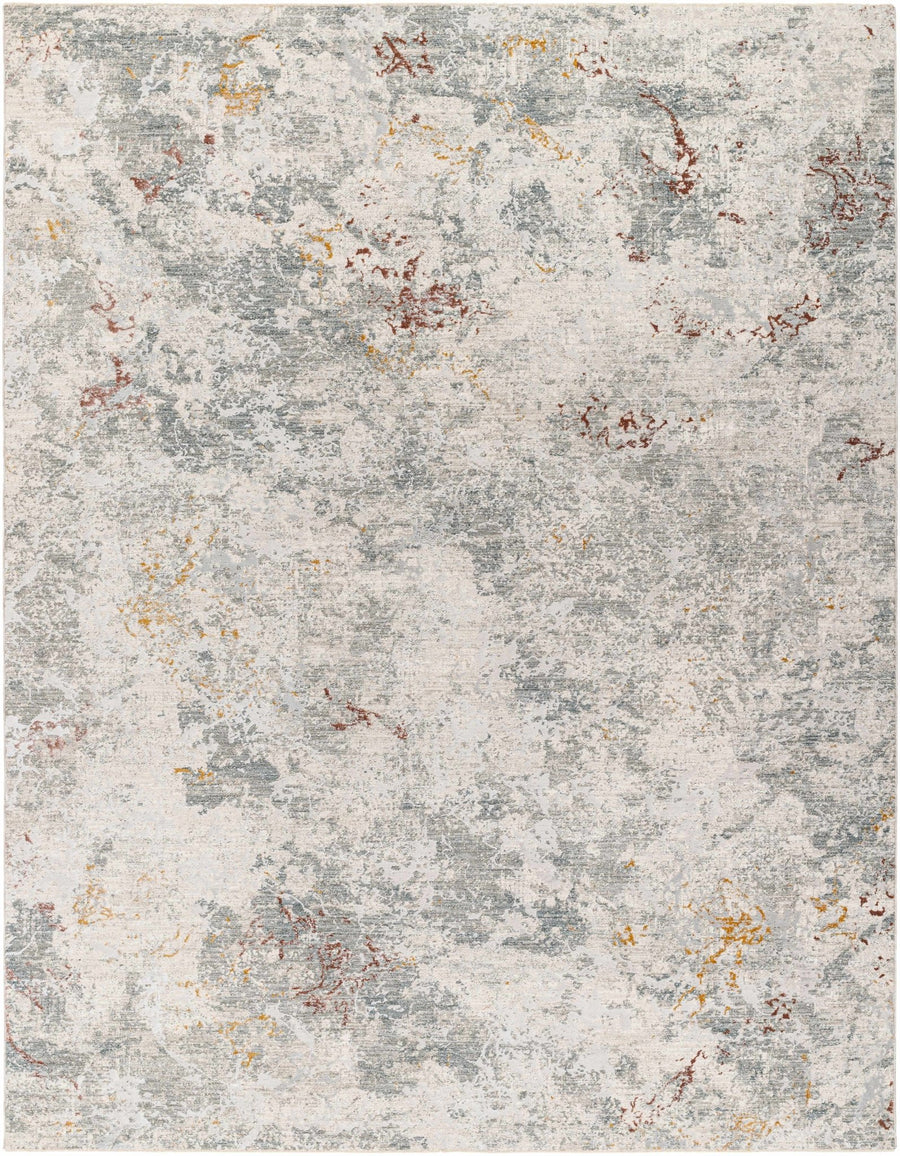 Edana Modern Abstract Design Ivory And Gray Rug with Fringes - The Rug Decor
