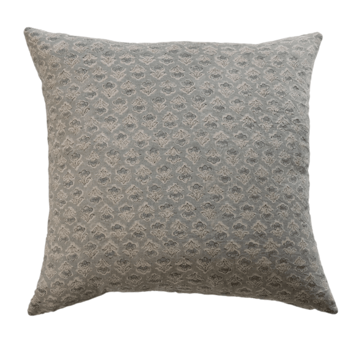 Eden Blue Floral Linen Pillow Cover - The Rug Decor