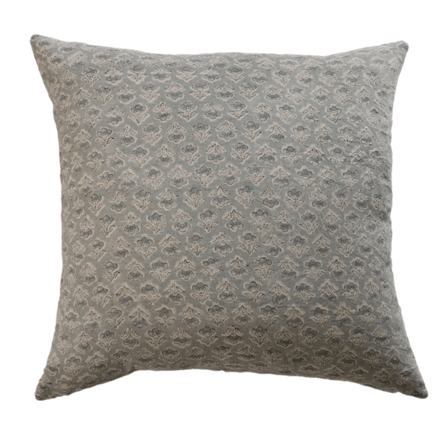 Eden Blue Floral Linen Pillow Cover - The Rug Decor