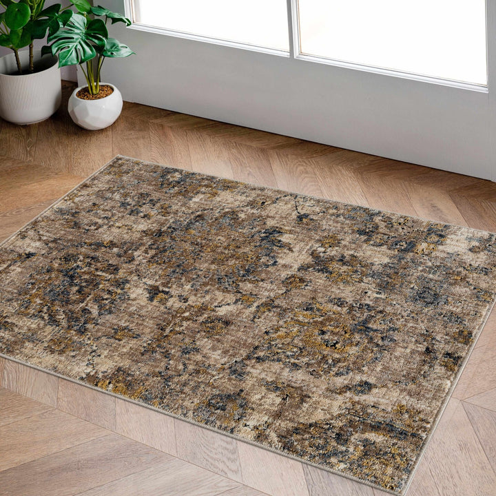 Edenfield Modern Style Brown And Charcoal Area Rug - The Rug Decor