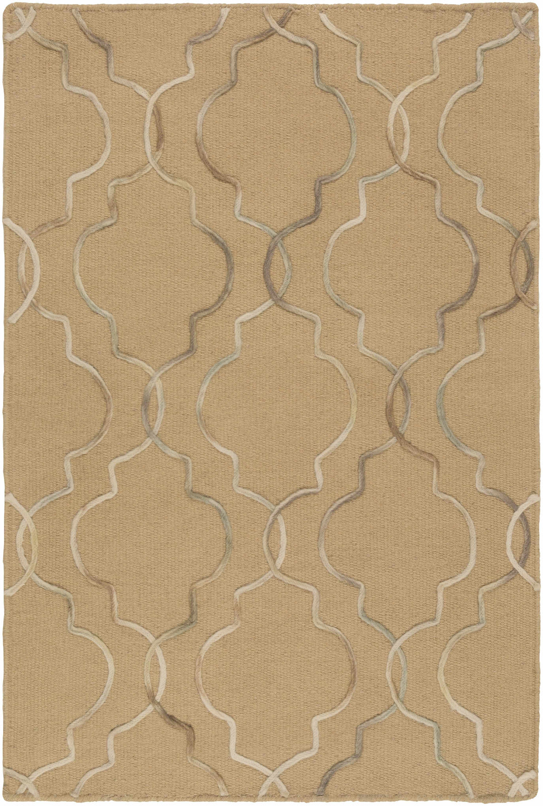 Edina Modern Style Tan Hand Woven Wool Area Rug