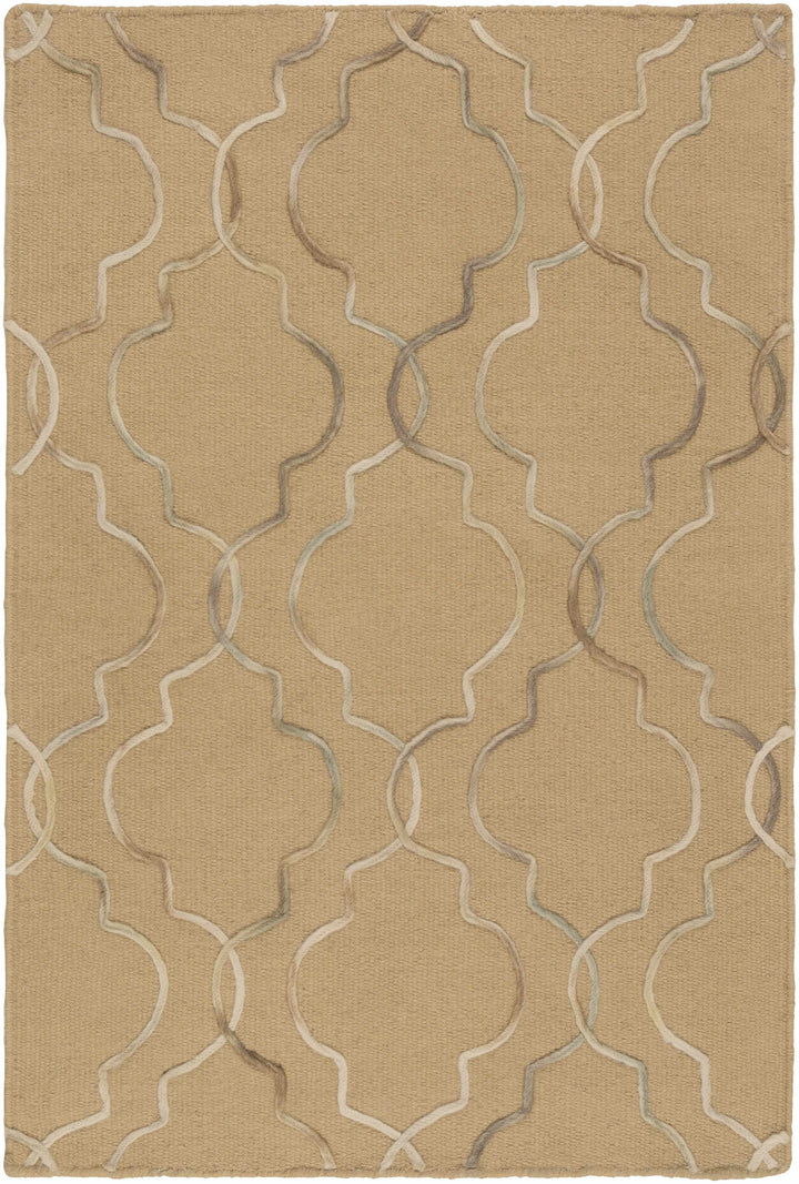 Edina Modern Style Tan Hand Woven Wool Area Rug
