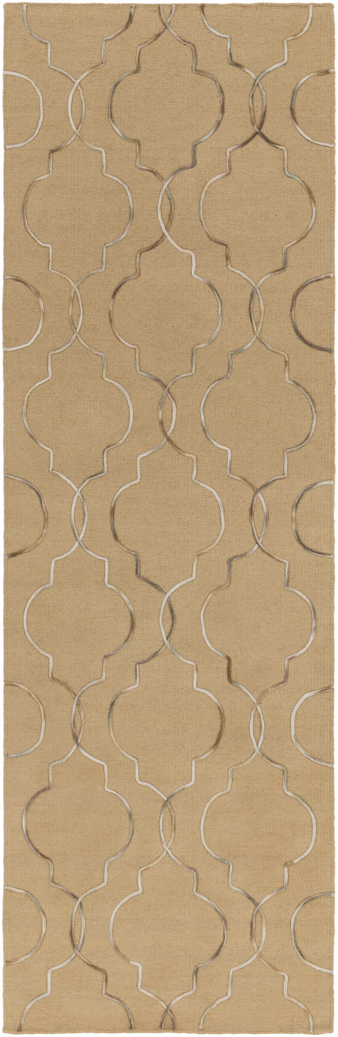 Edina Modern Style Tan Hand Woven Wool Area Rug