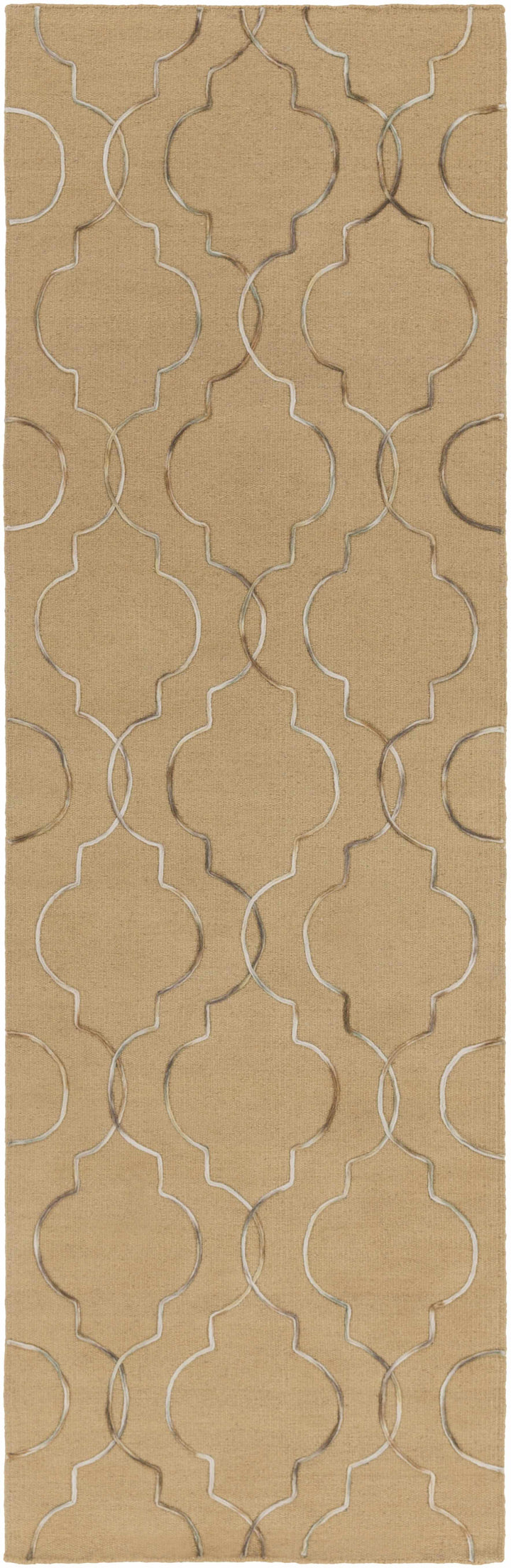 Edina Modern Style Tan Hand Woven Wool Area Rug