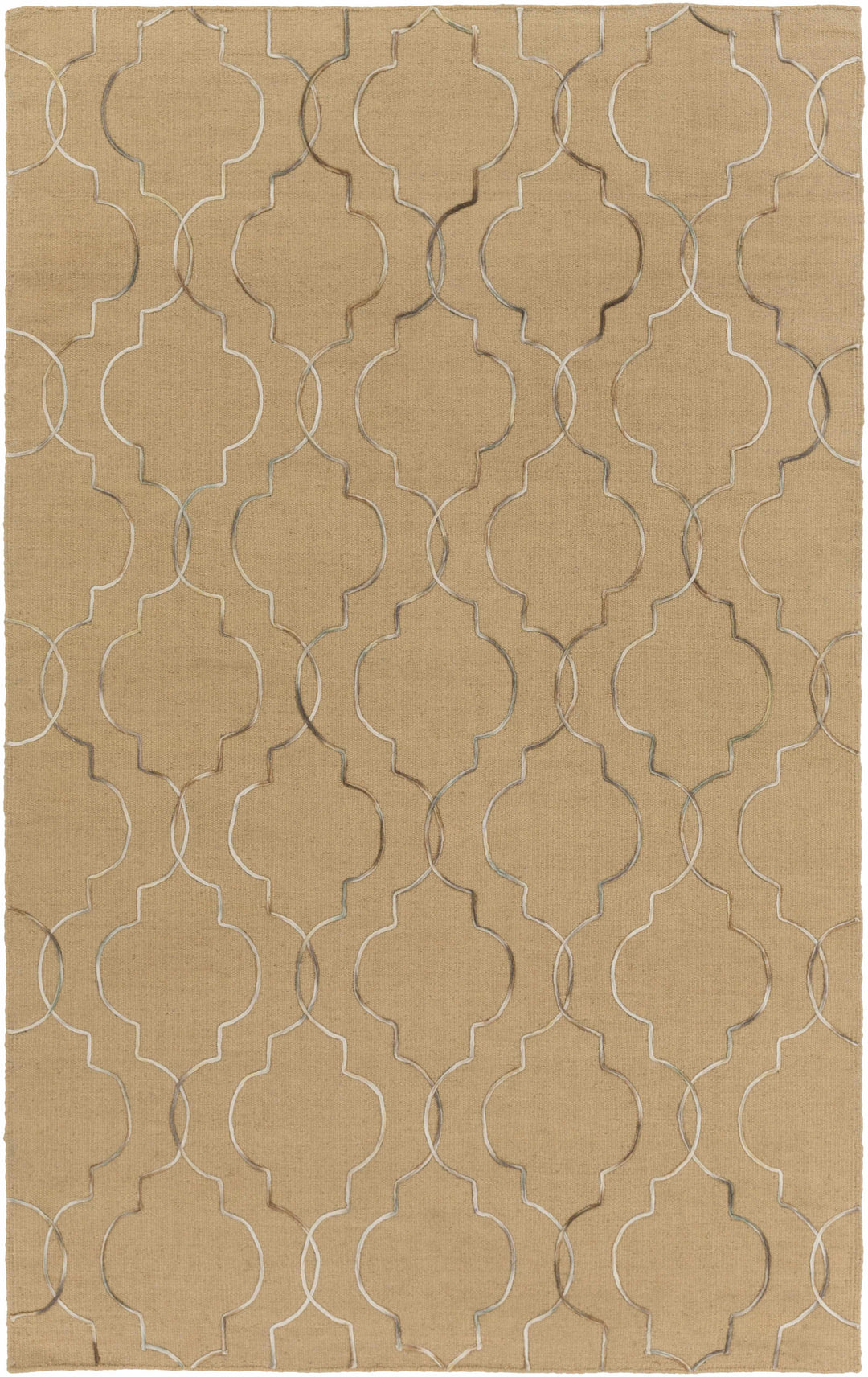 Edina Modern Style Tan Hand Woven Wool Area Rug