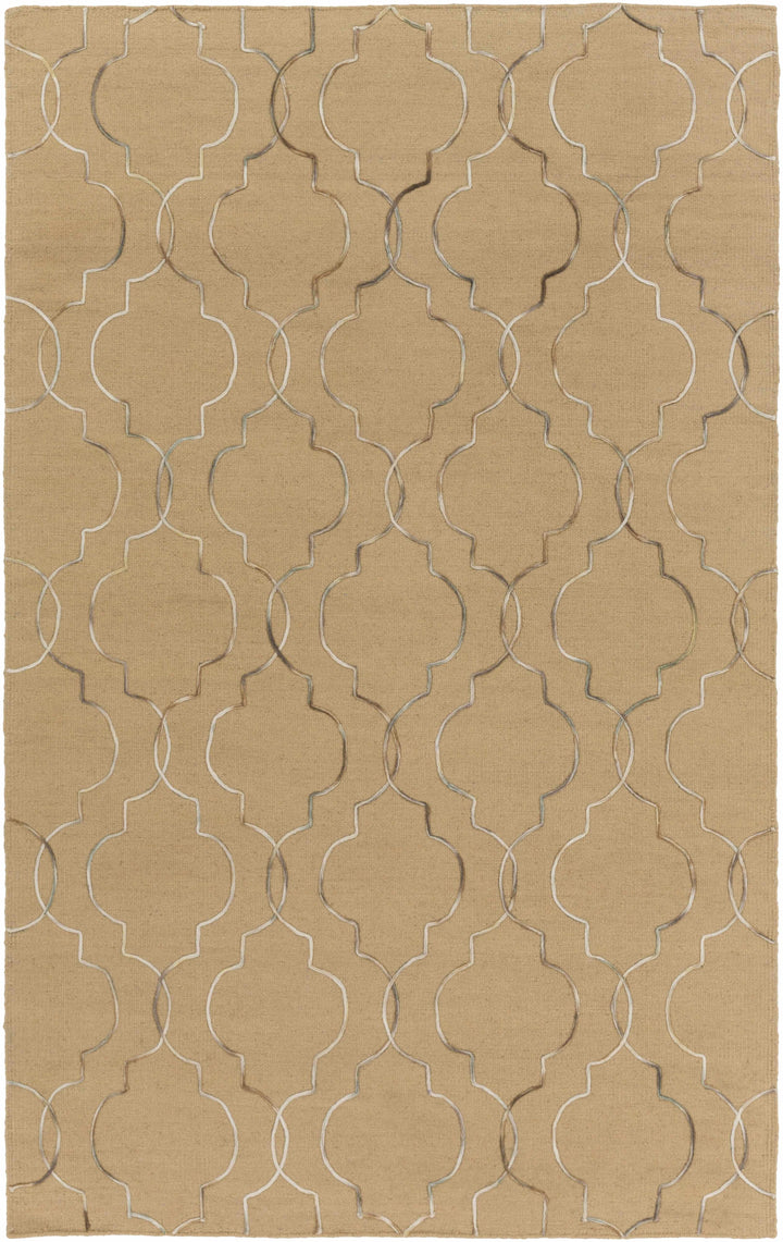 Edina Modern Style Tan Hand Woven Wool Area Rug