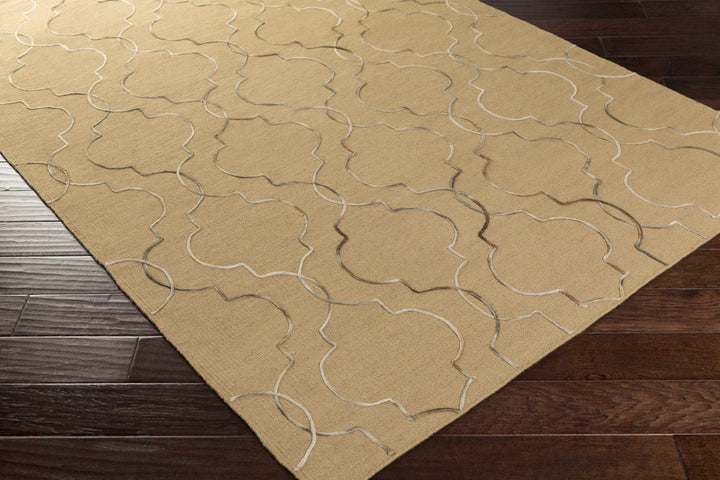 Edina Modern Style Tan Hand Woven Wool Area Rug