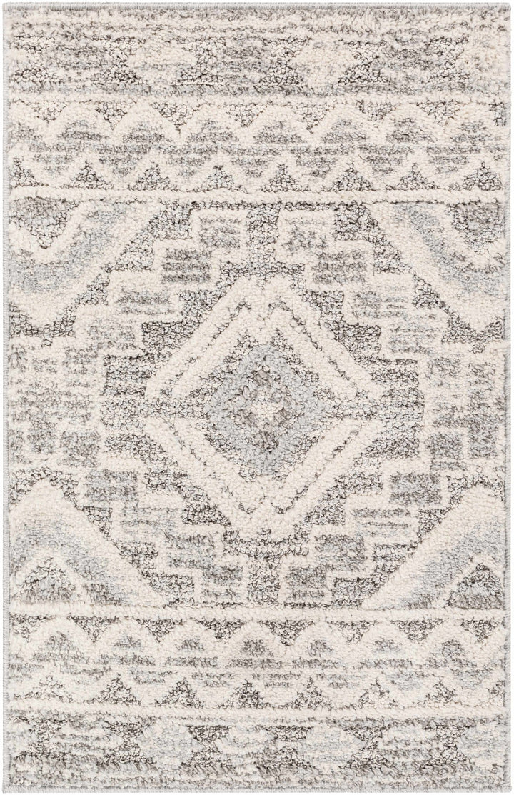 Edithvale Gray And Ivory Modern Geometrical Design Area Rug - The Rug Decor