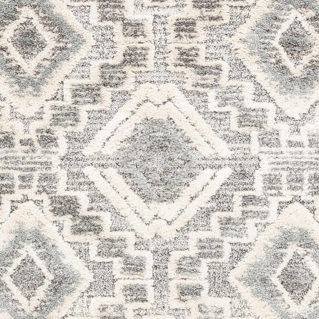Edithvale Gray And Ivory Modern Geometrical Design Area Rug - The Rug Decor