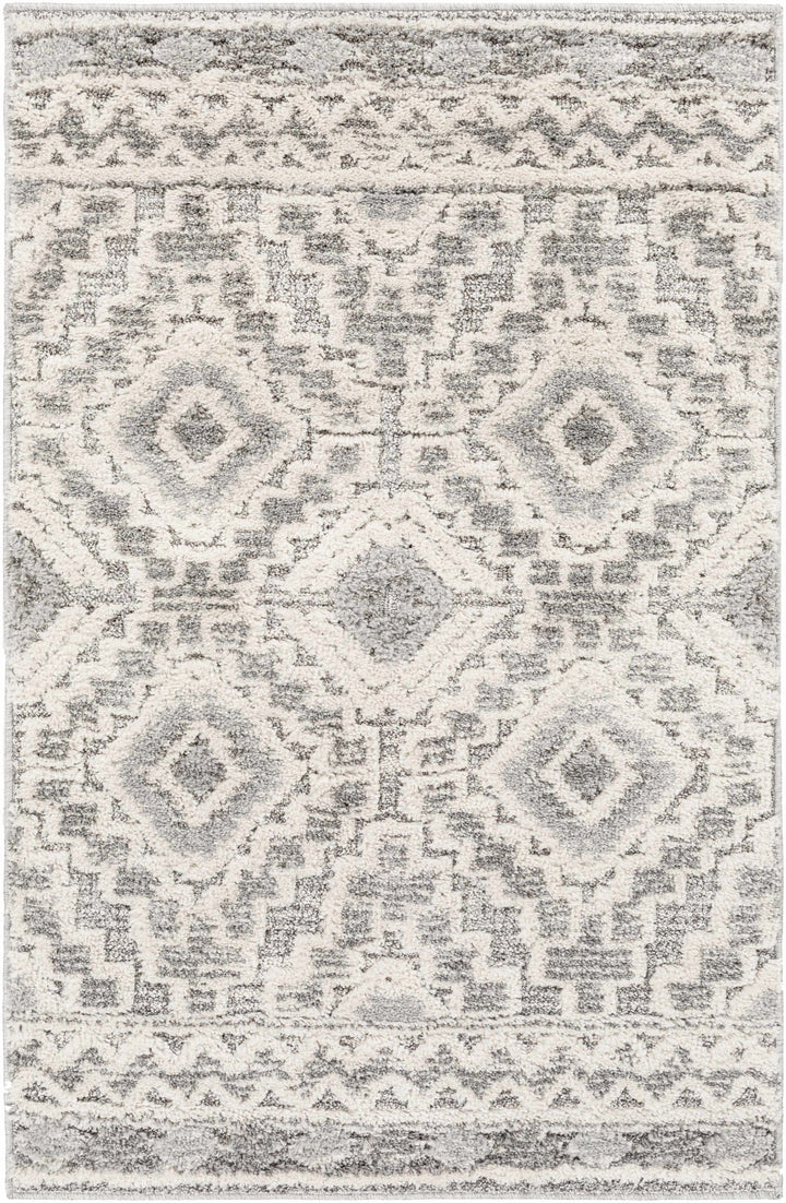 Edithvale Gray And Ivory Modern Geometrical Design Area Rug - The Rug Decor