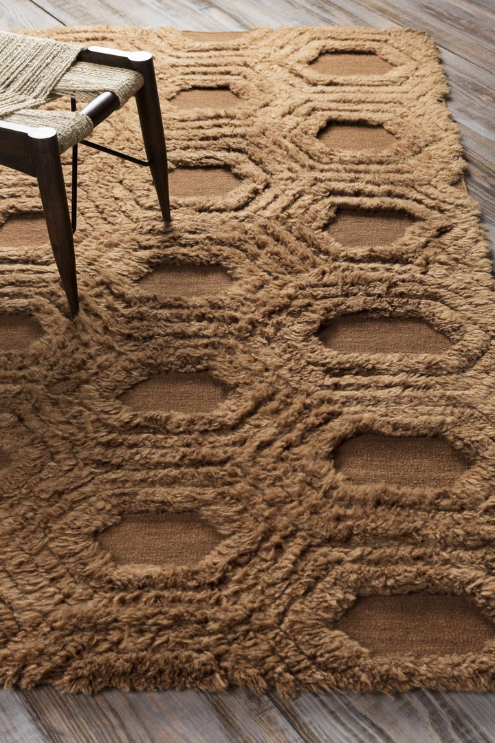 Edmonds Contemporary Style Brown Hand Woven Wool Area Rug - The Rug Decor