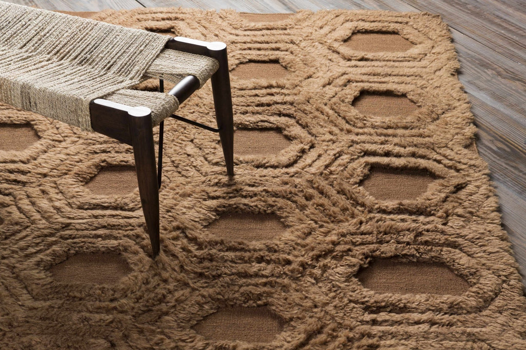 Edmonds Contemporary Style Brown Hand Woven Wool Area Rug - The Rug Decor