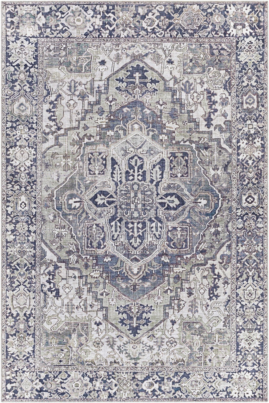 Edmonston Traditional Serapi Design Charcoal Area Rug - The Rug Decor