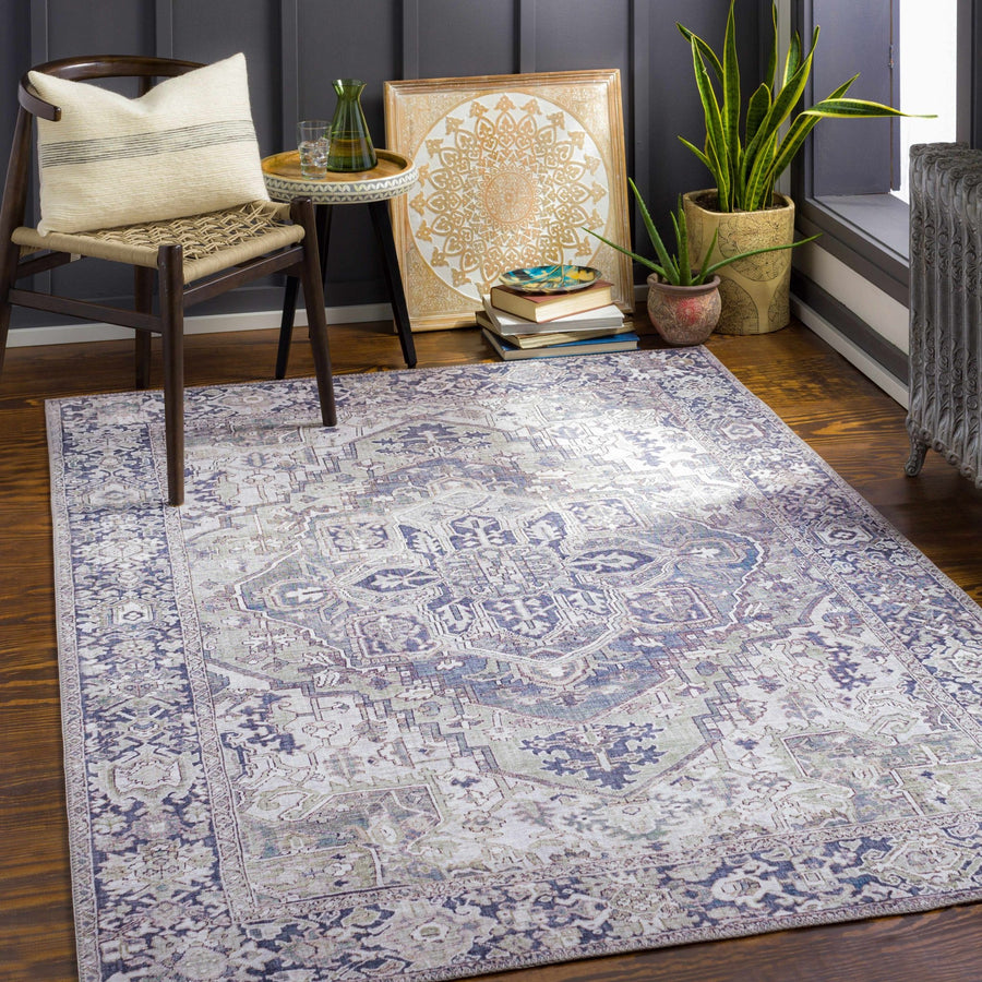 Edmonston Traditional Serapi Design Charcoal Area Rug - The Rug Decor