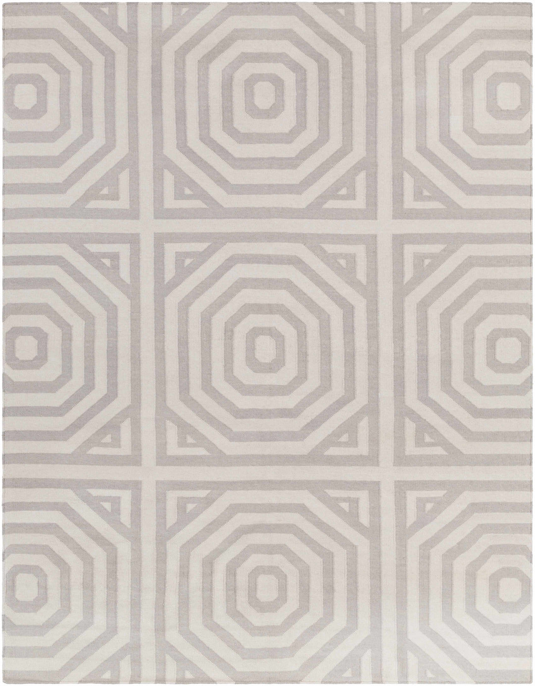Edmund Modern Geometrical Design Gray Area Rug