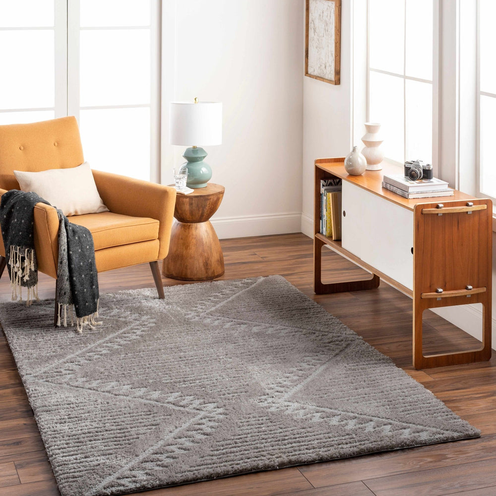Edsel Gray Contemporary Style Area Rug - The Rug Decor