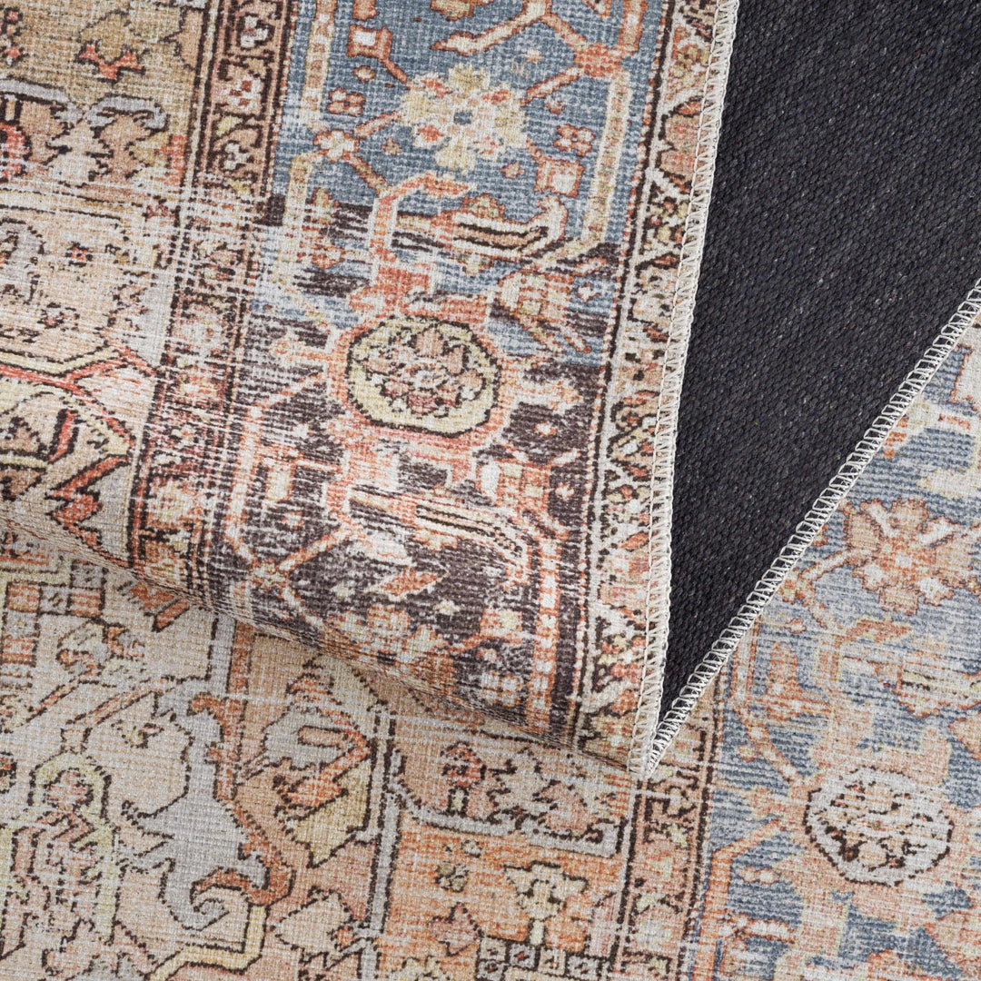 Eira Traditional Distressed Rust And Gray Washable Rug - The Rug Decor