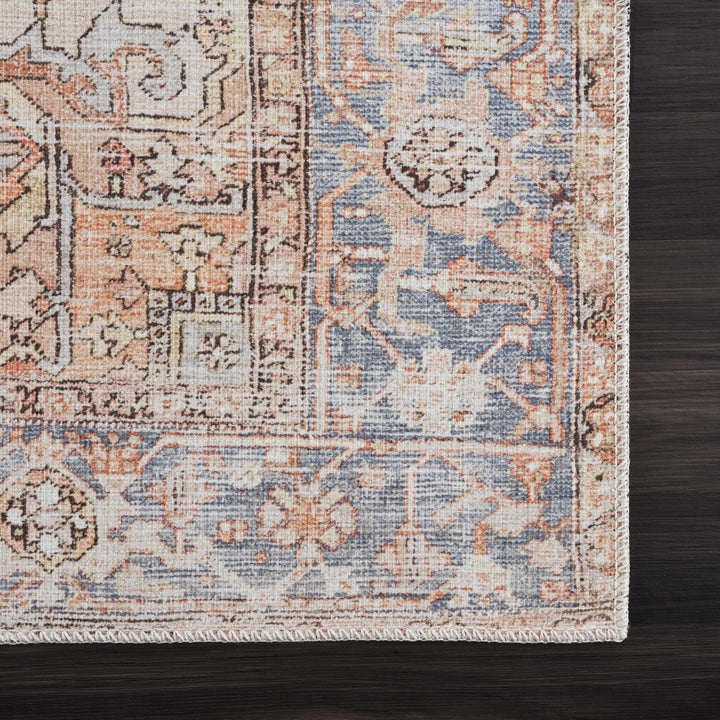 Eira Traditional Distressed Rust And Gray Washable Rug - The Rug Decor
