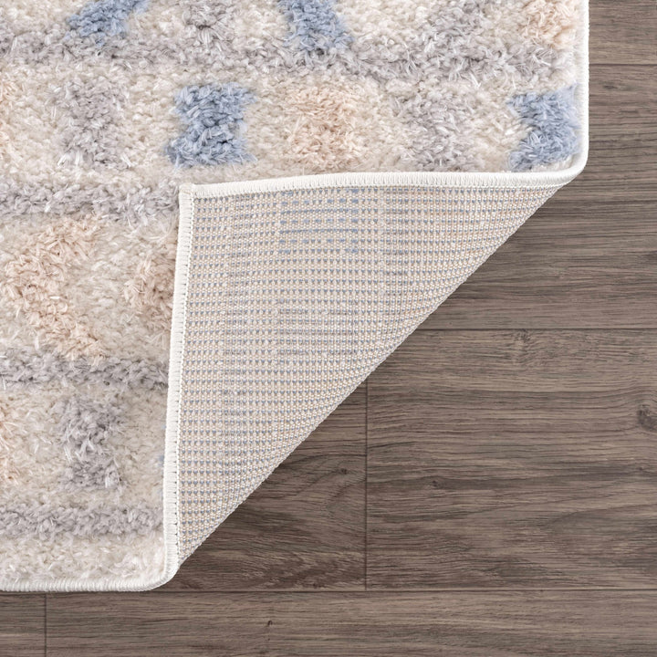 Eivin Modern Geometrical Design Beige And Blue Area Rug - The Rug Decor